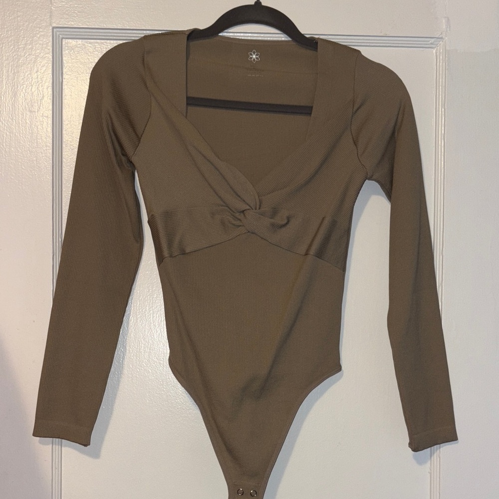 Brown Long Sleeve Bodysuit